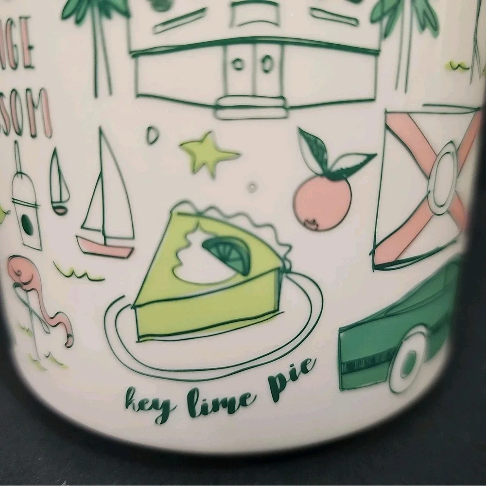 Starbucks Been There Series Florida Mug Green Pink Sunshine State 14 oz - R6